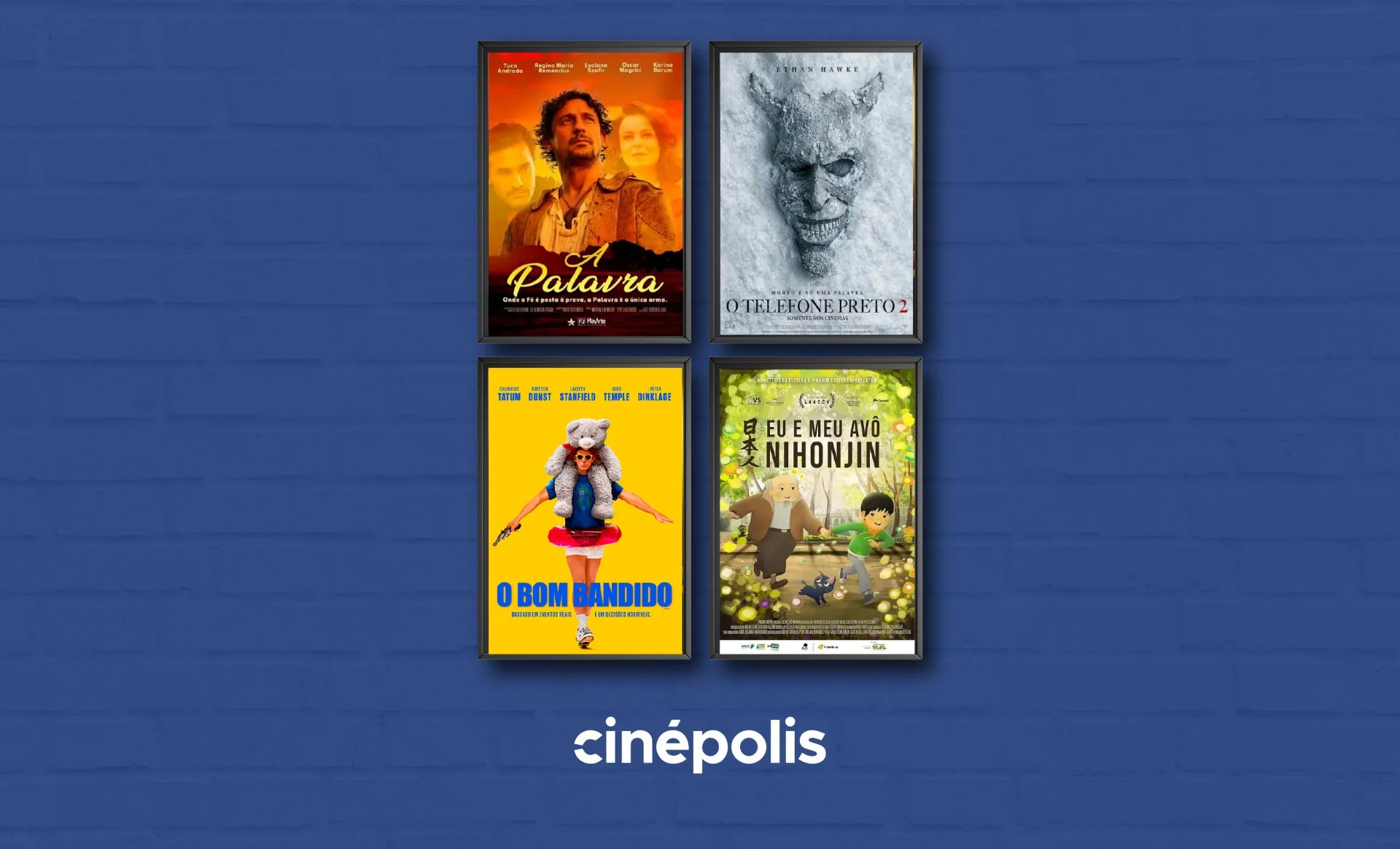 capa dos filmes das estreias da semana em fundo azul capa dos filmes das estreias da semana em fundo azul