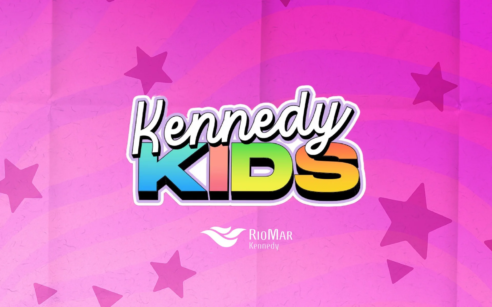 logo do Kennedy Kids em fundo rosa
